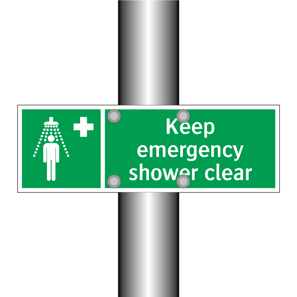 Keep emergency shower clear