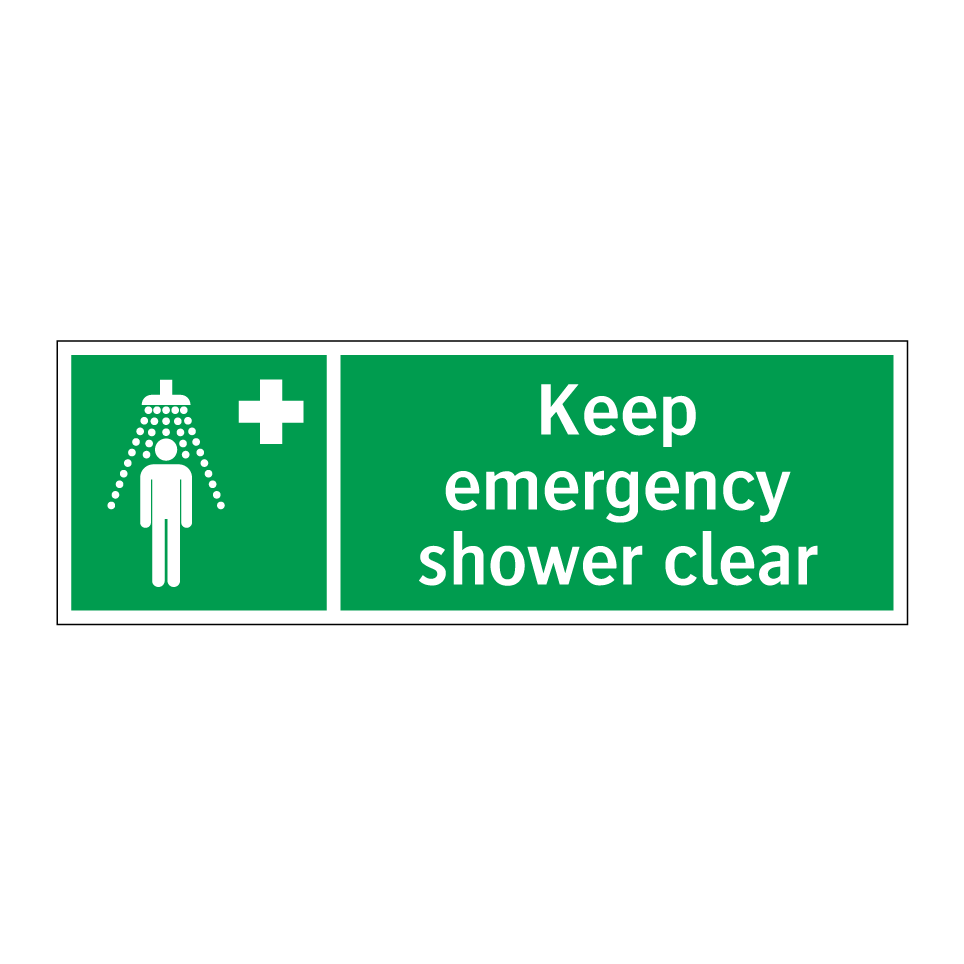 Keep emergency shower clear
