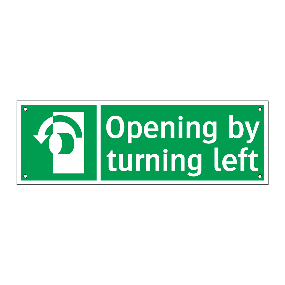 Opening by turning left