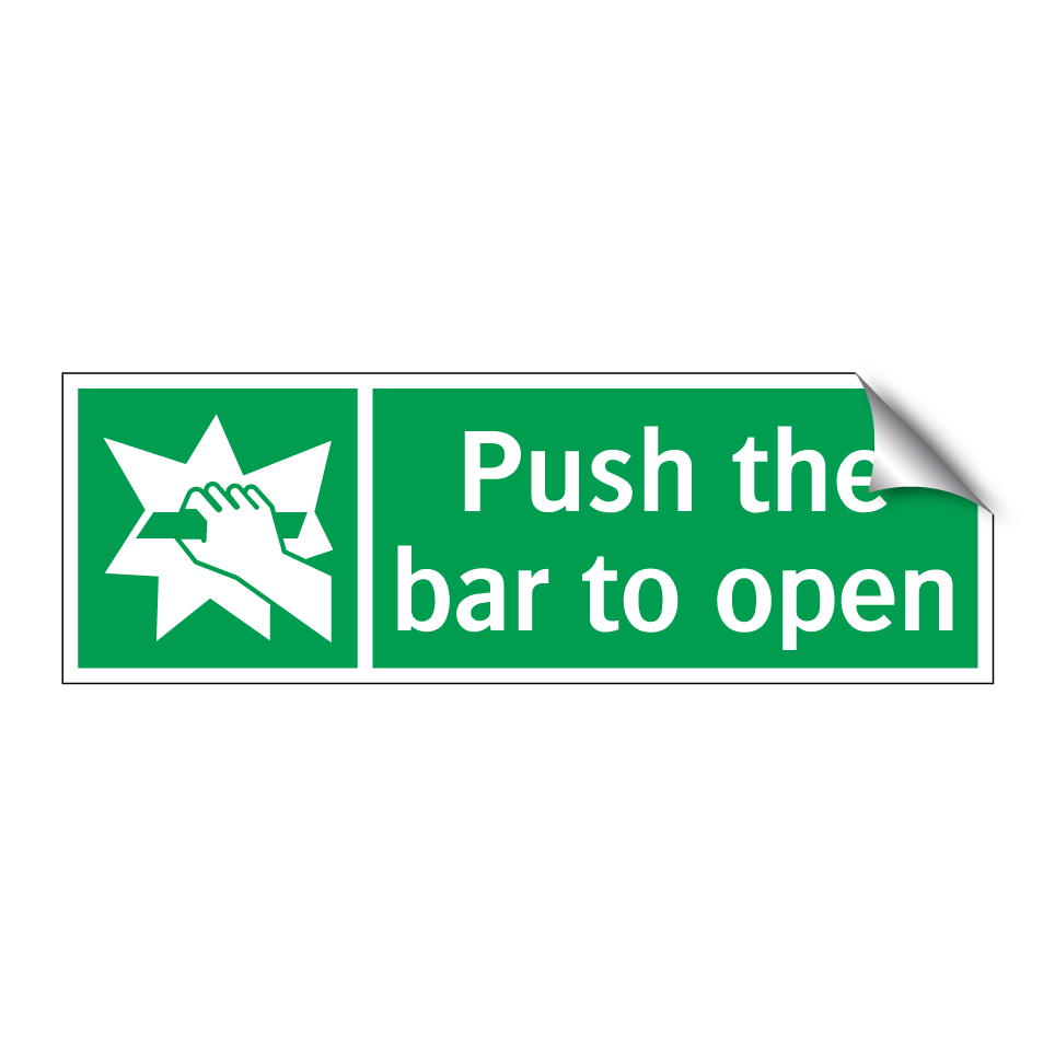 Push the bar to open