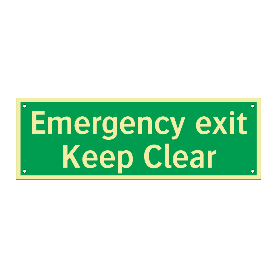 Emergency exit Keep Clear