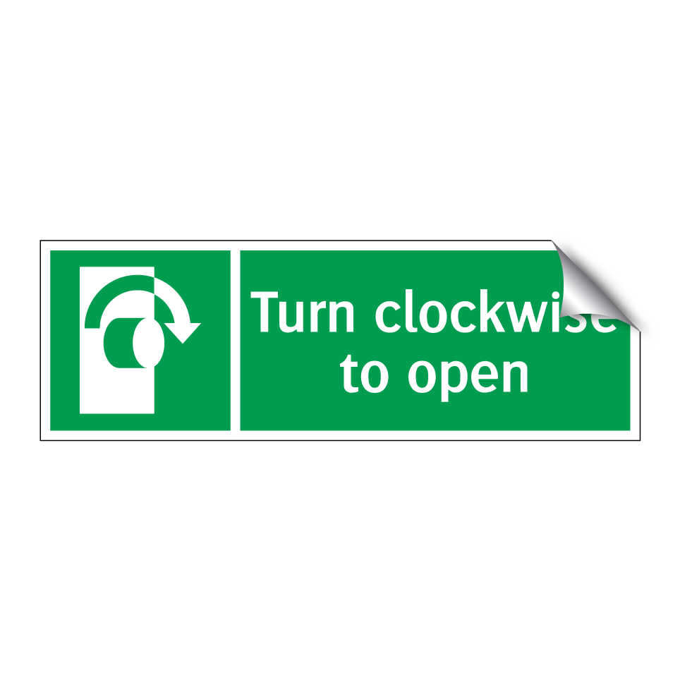 Turn clockwise to open