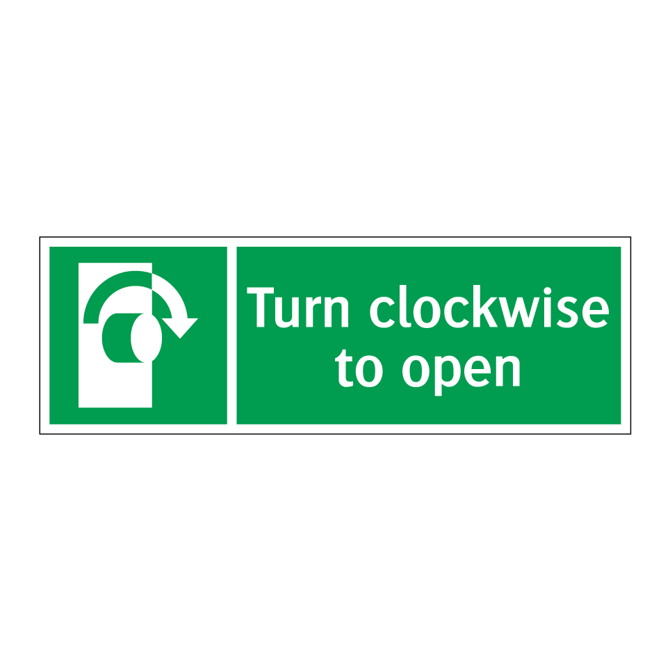 Turn clockwise to open