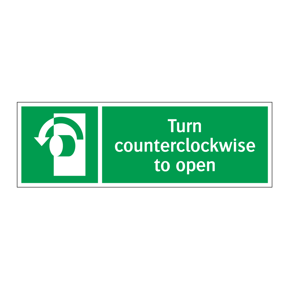 Turn counterclockwise to open