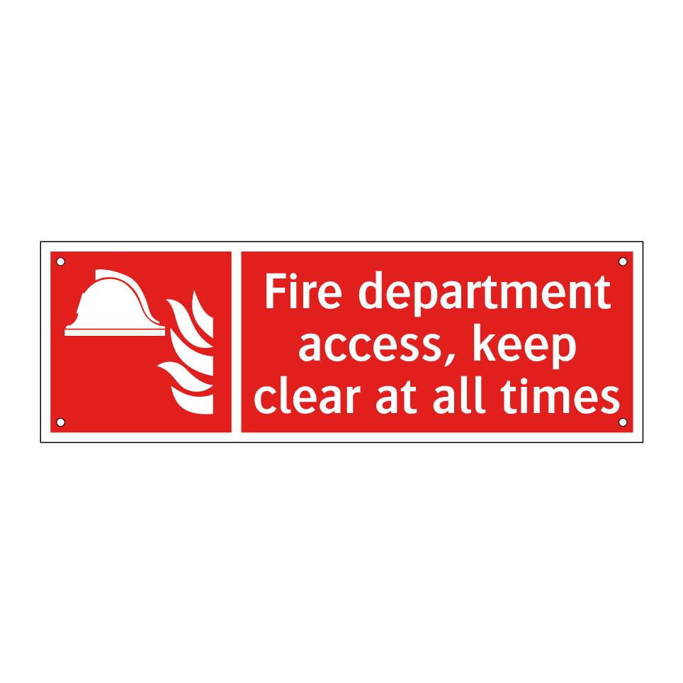 Fire department access, keep clear at all times