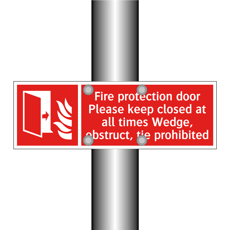 Fire protection door Please keep closed at all times Wedge, obstruct, tie prohibited