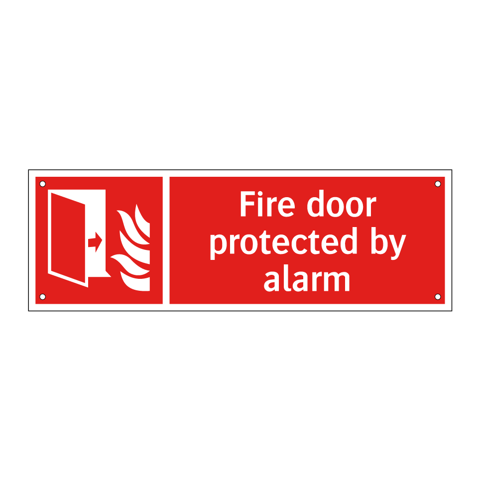 Fire door protected by alarm