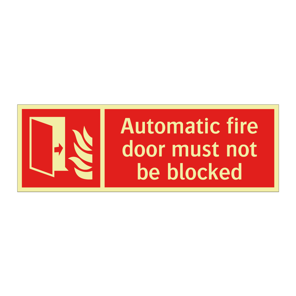 Automatic fire door must not be blocked