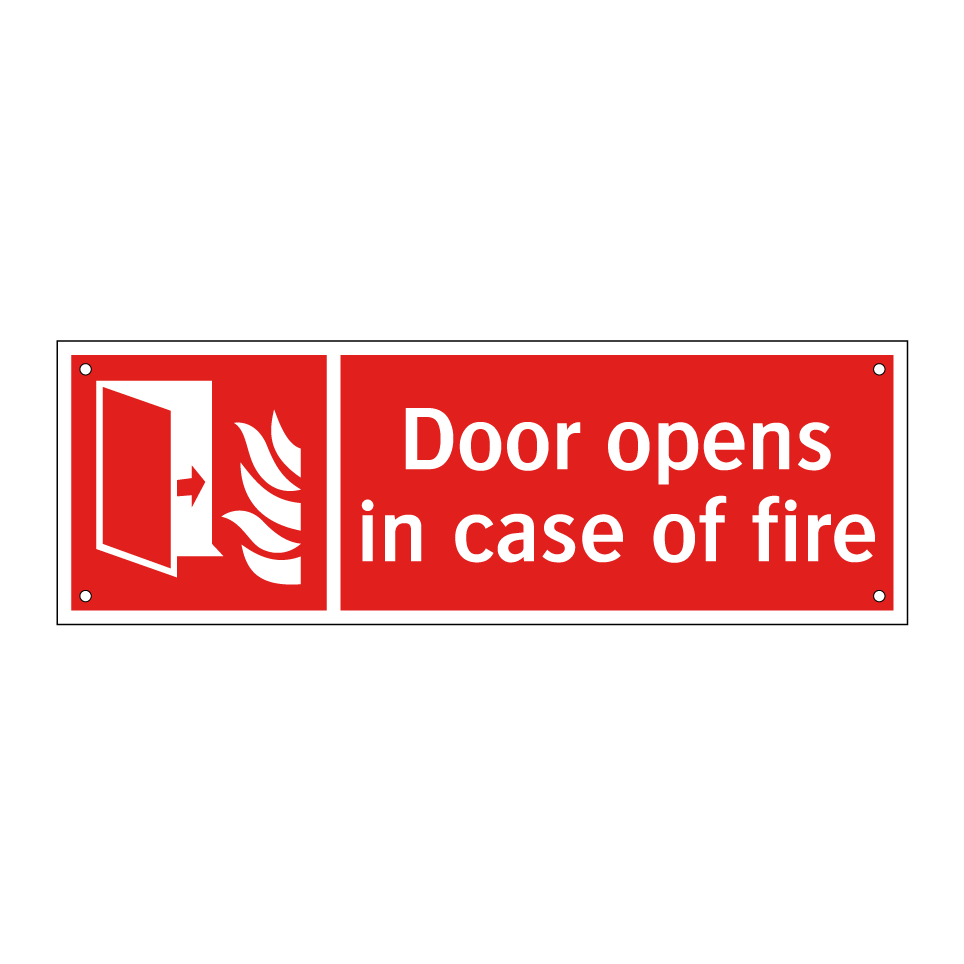 Door opens in case of fire