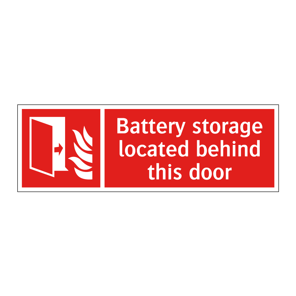 Battery storage located behind this door