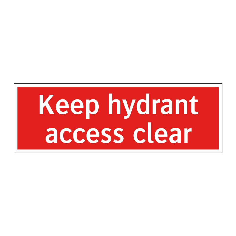 Keep hydrant access clear