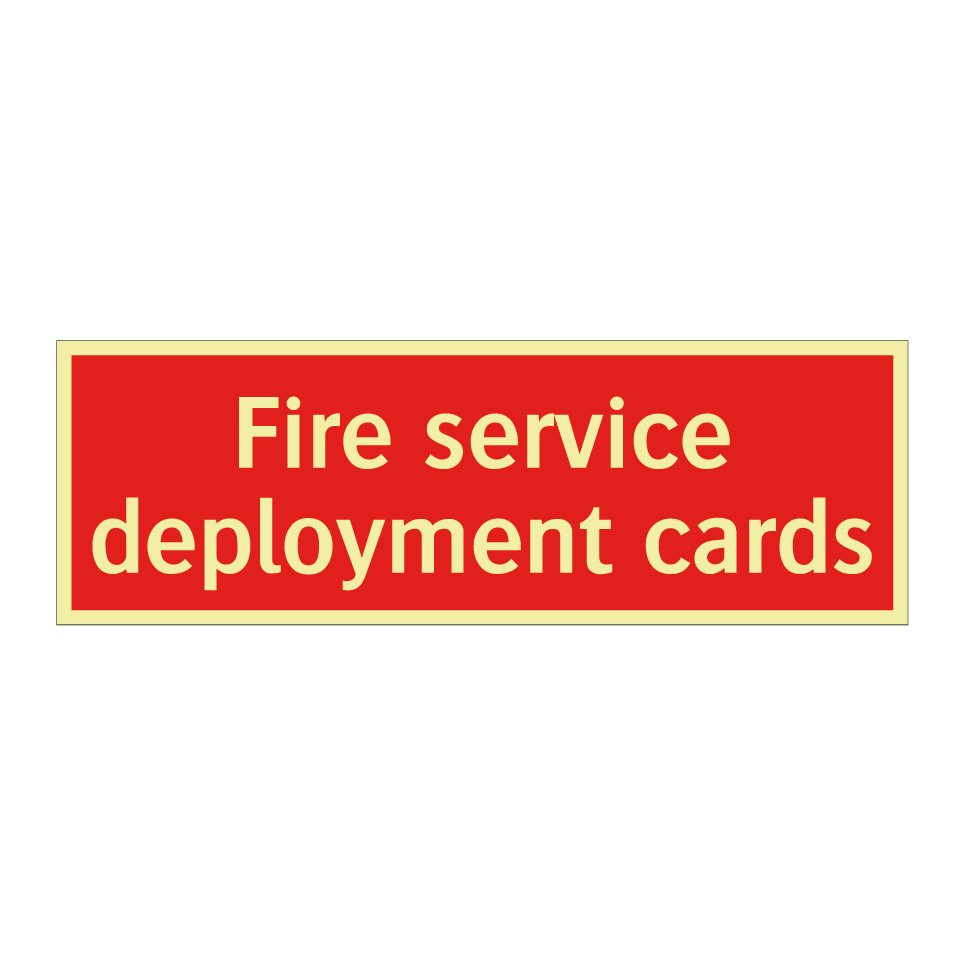 Fire service deployment cards