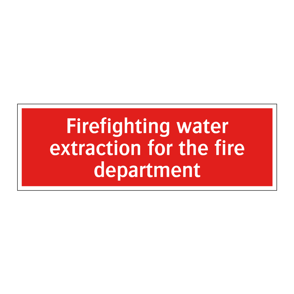 Firefighting water extraction for the fire department