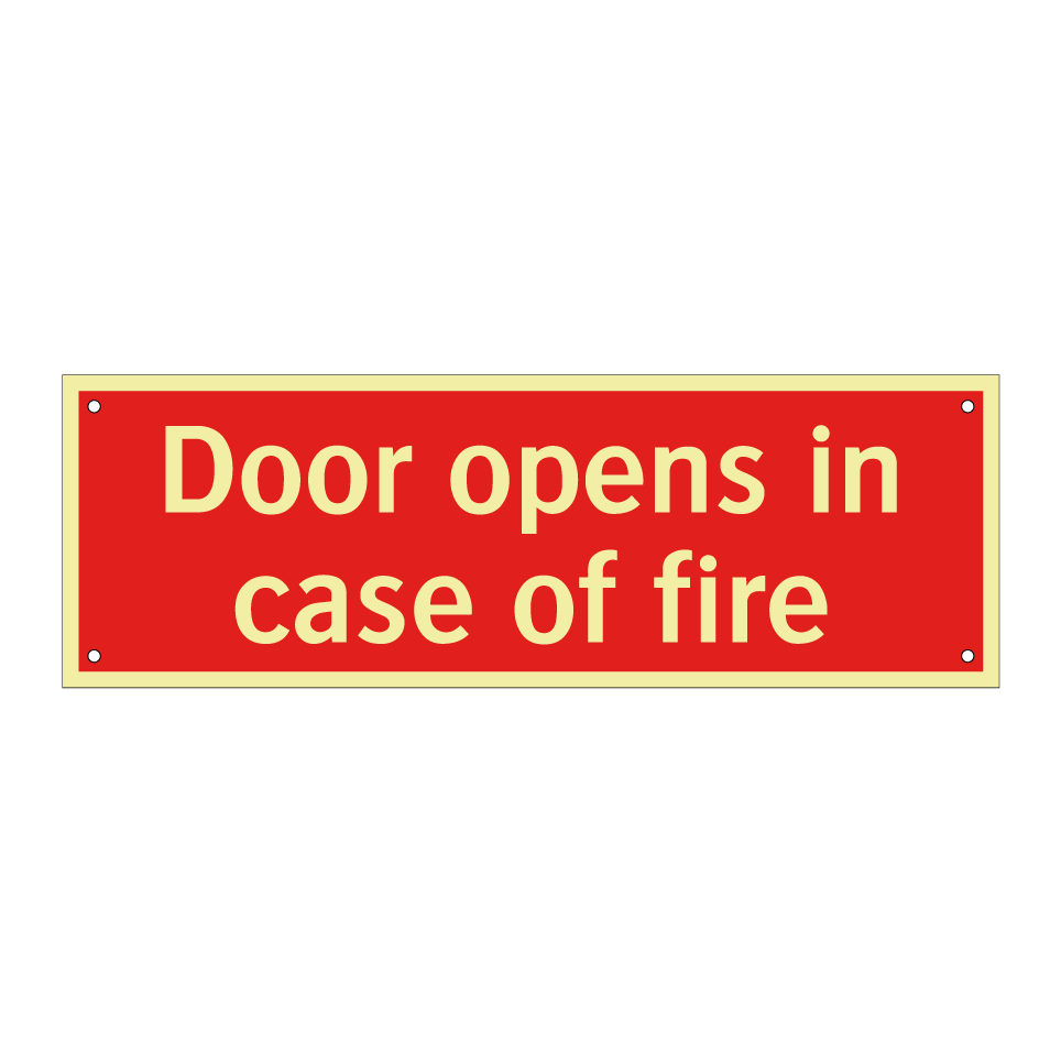 Door opens in case of fire