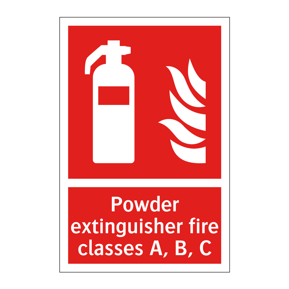 Powder extinguisher fire classes A, B, C