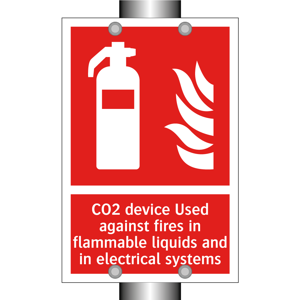 CO2 device Used against fires in flammable liquids and in electrical systems