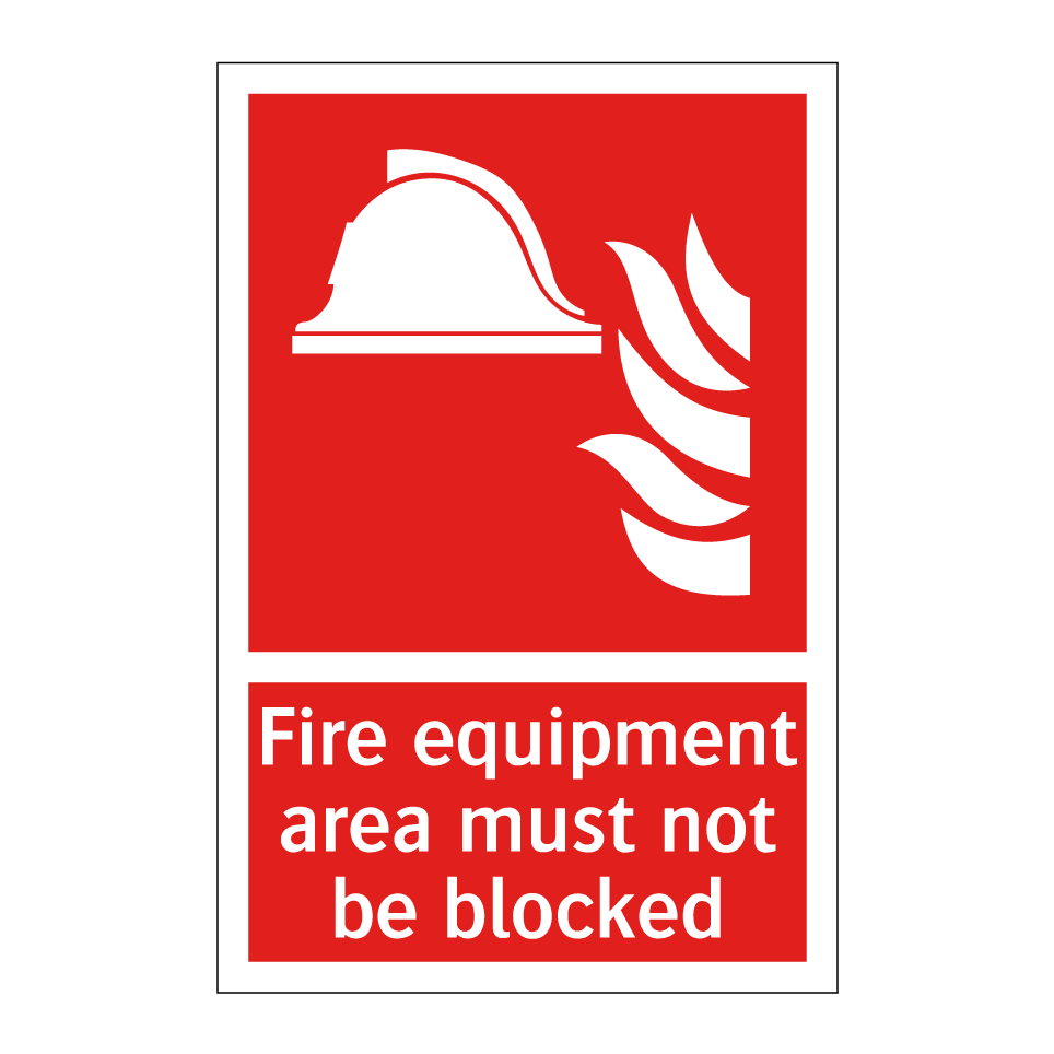Fire equipment area must not be blocked