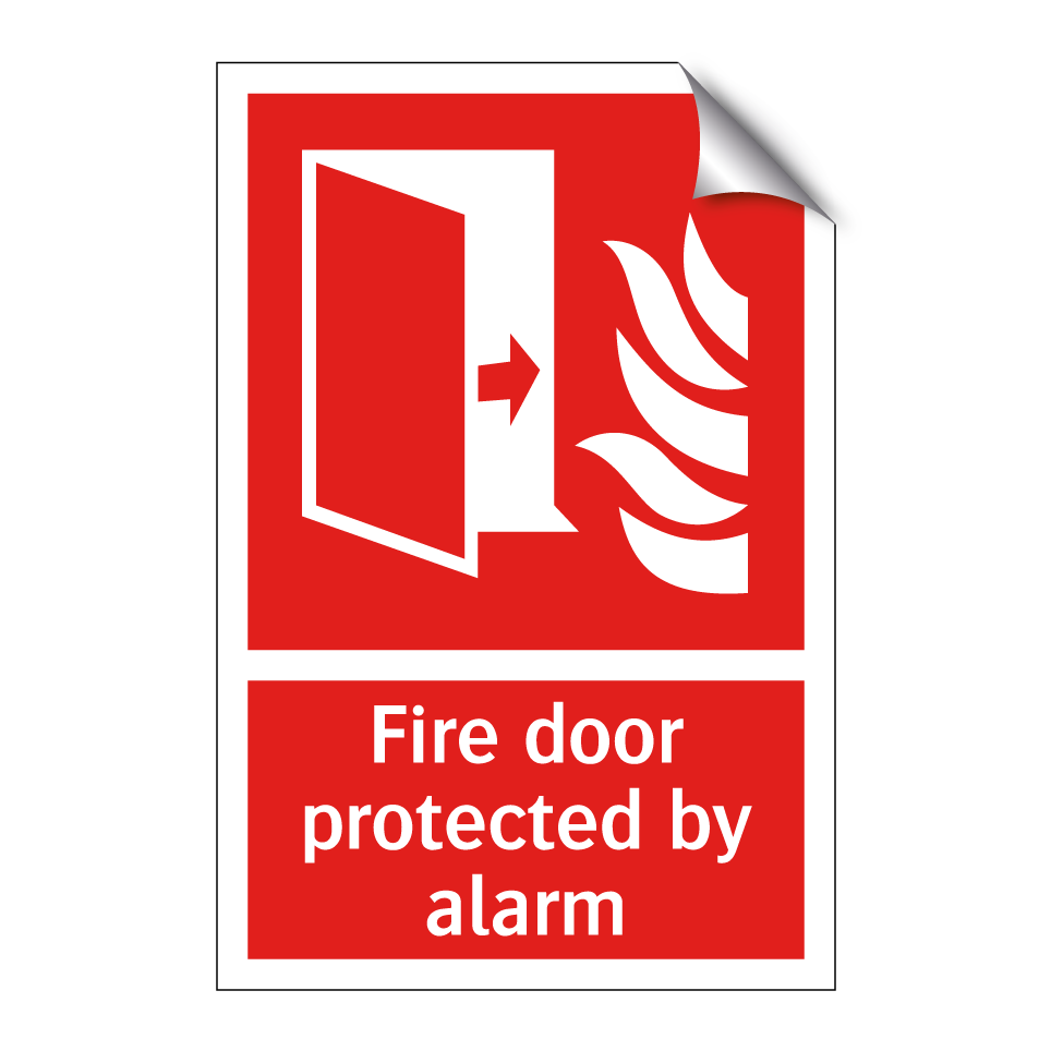 Fire door protected by alarm