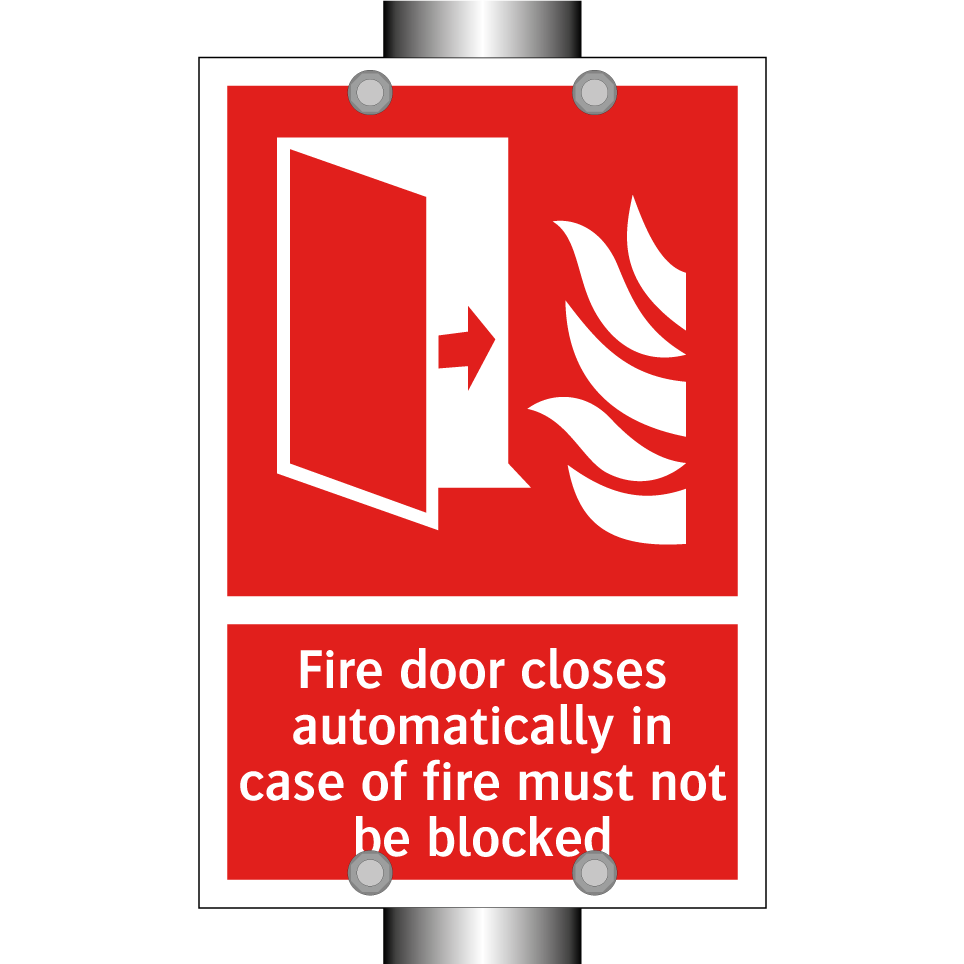 Fire door closes automatically in case of fire must not be blocked