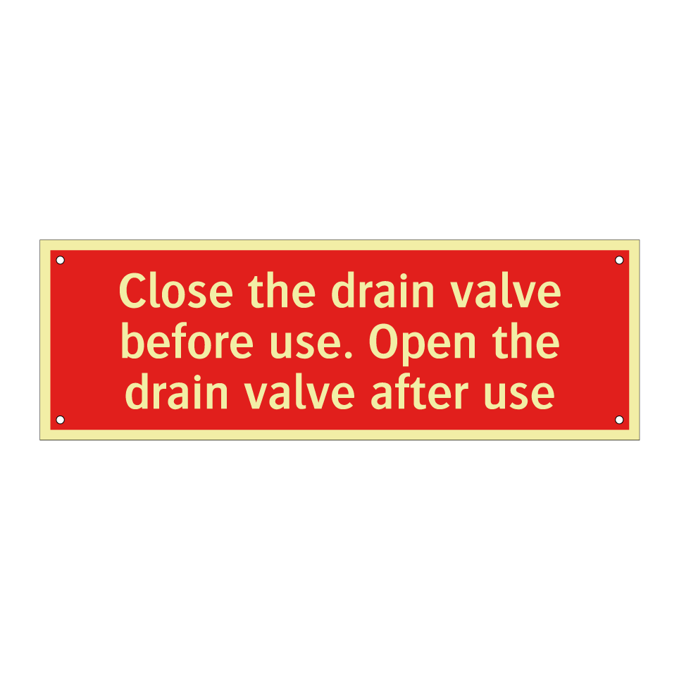 Close the drain valve before use. Open the drain valve after use