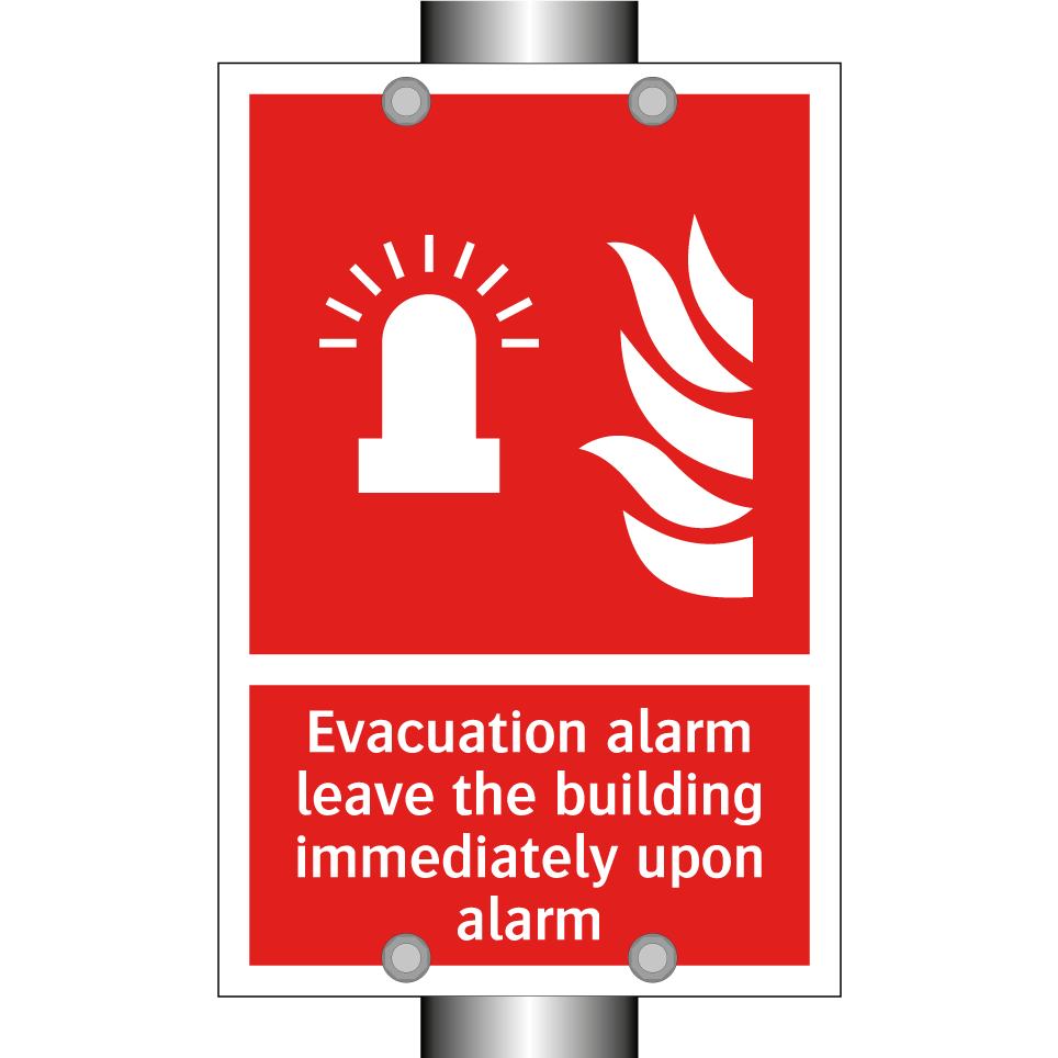 Evacuation alarm leave the building immediately upon alarm