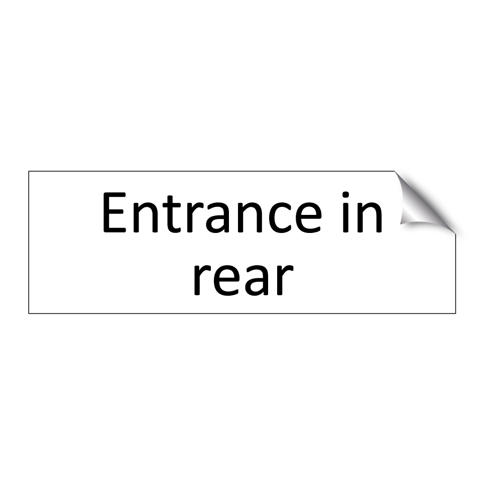 Entrance in rear
