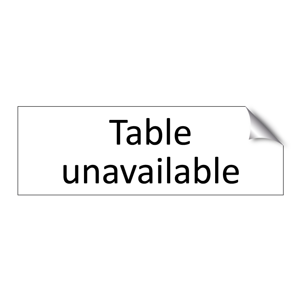 Table unavailable