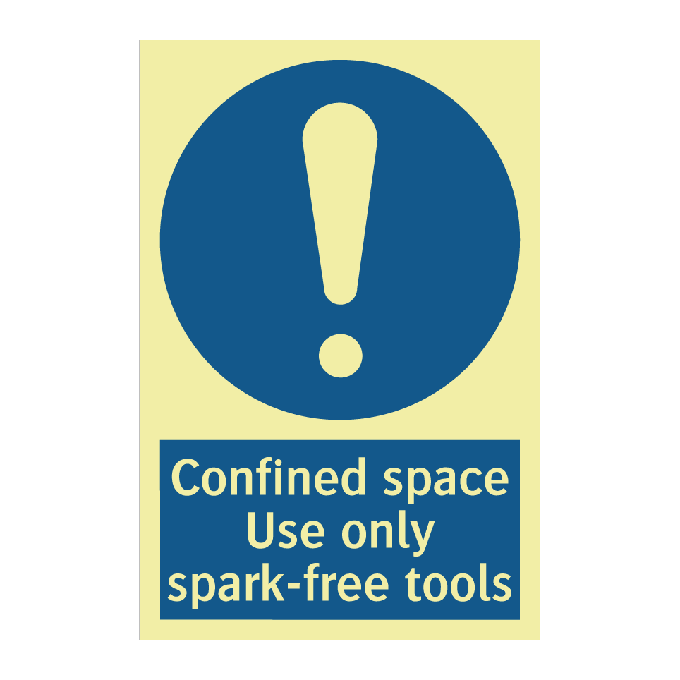 Confined space Use only spark-free tools