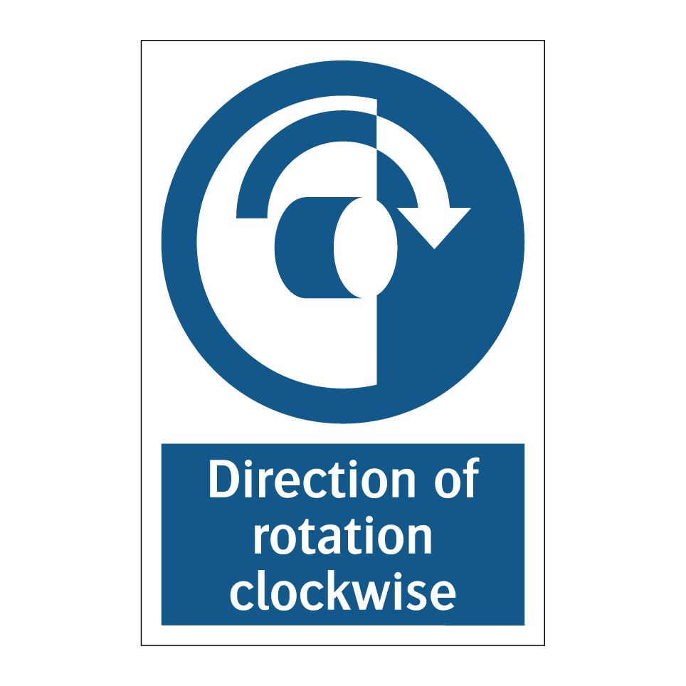 Direction of rotation clockwise