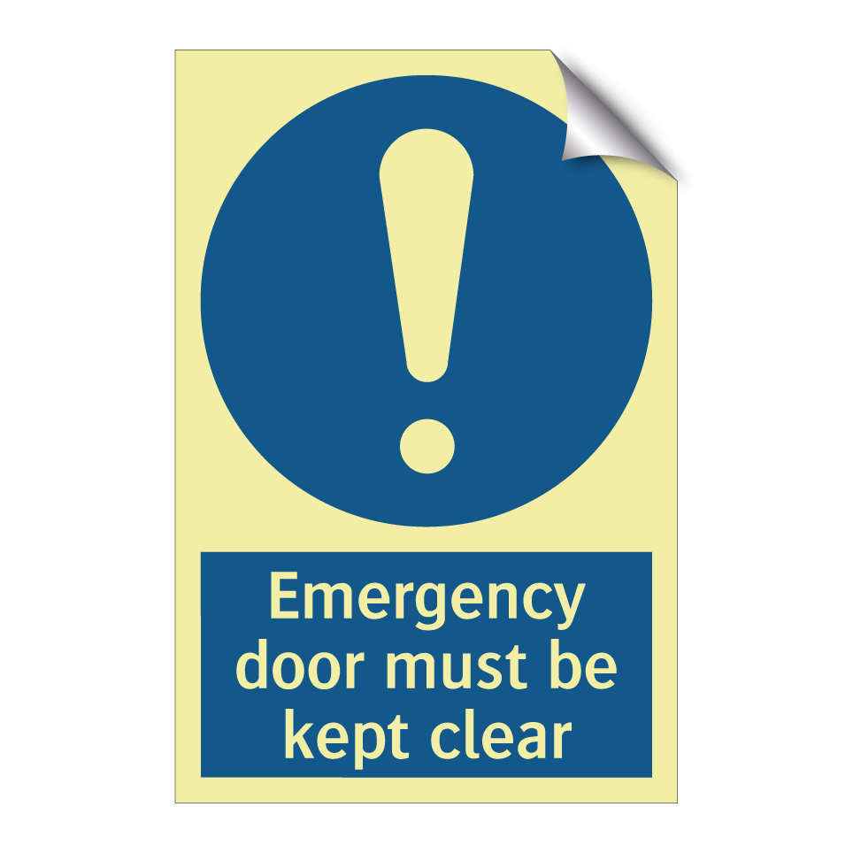 Emergency door must be kept clear