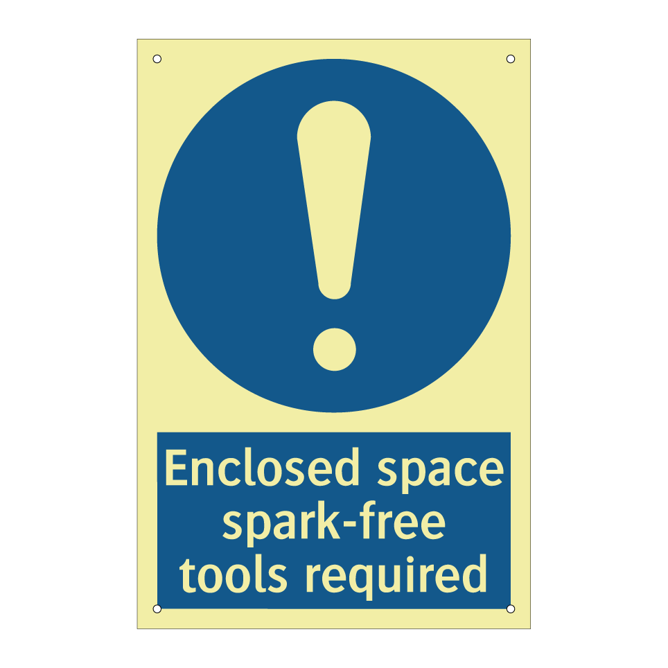 Enclosed space spark-free tools required
