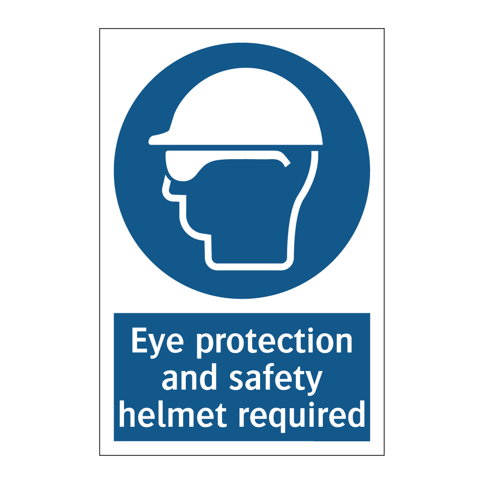 Eye protection and safety helmet required