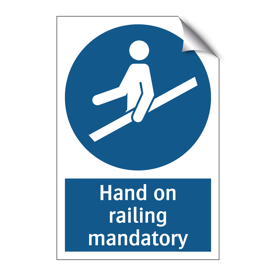 Hand on railing mandatory