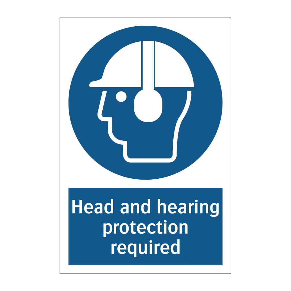 Head and hearing protection required