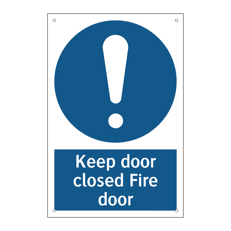 Keep door closed Fire door