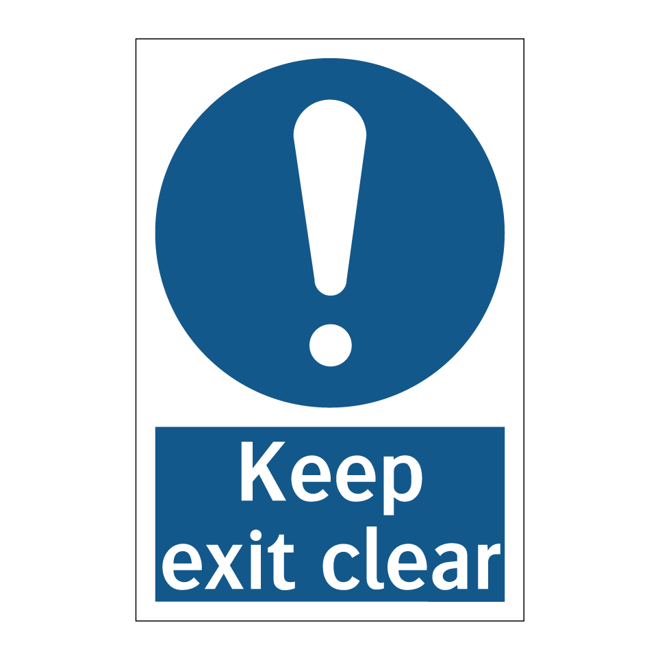 Keep exit clear