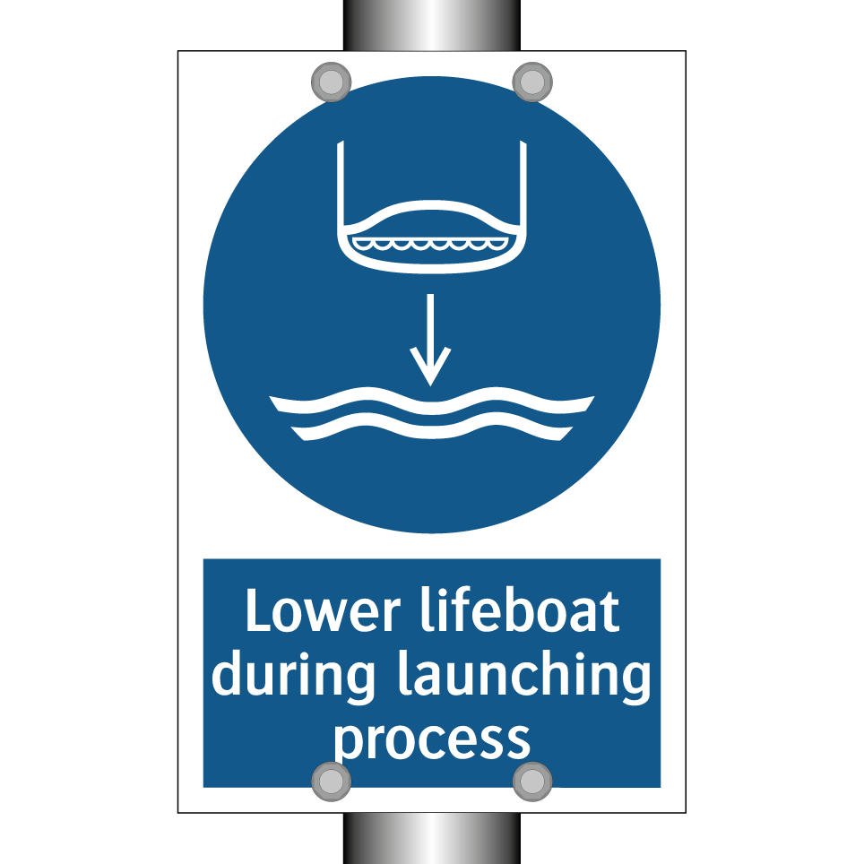 Lower lifeboat during launching process