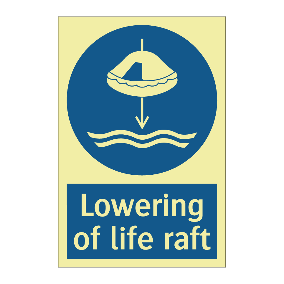 Lowering of life raft