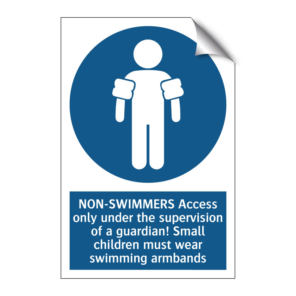NON-SWIMMERS Access only under the supervision of a guardian! Small children must wear swimming armbands