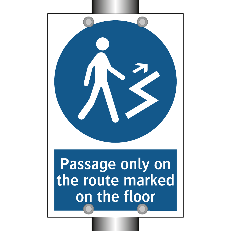 Passage only on the route marked on the floor