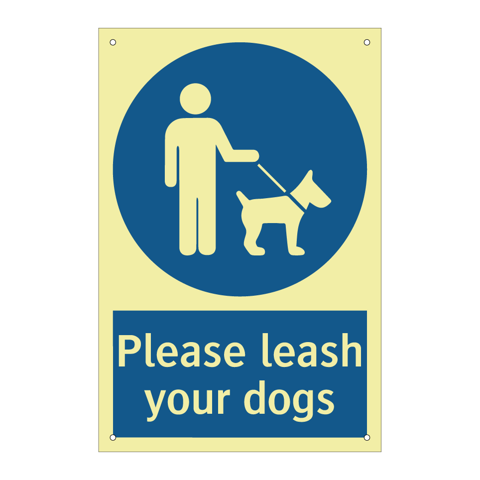Please leash your dogs