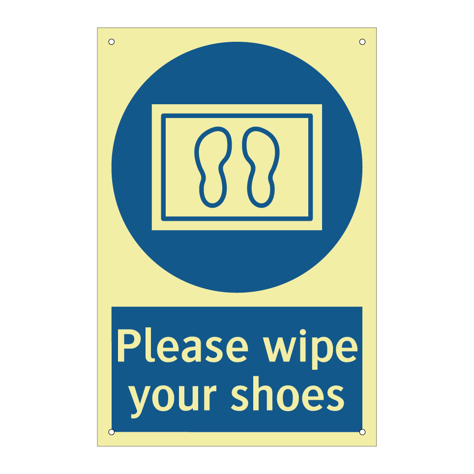 Please wipe your shoes