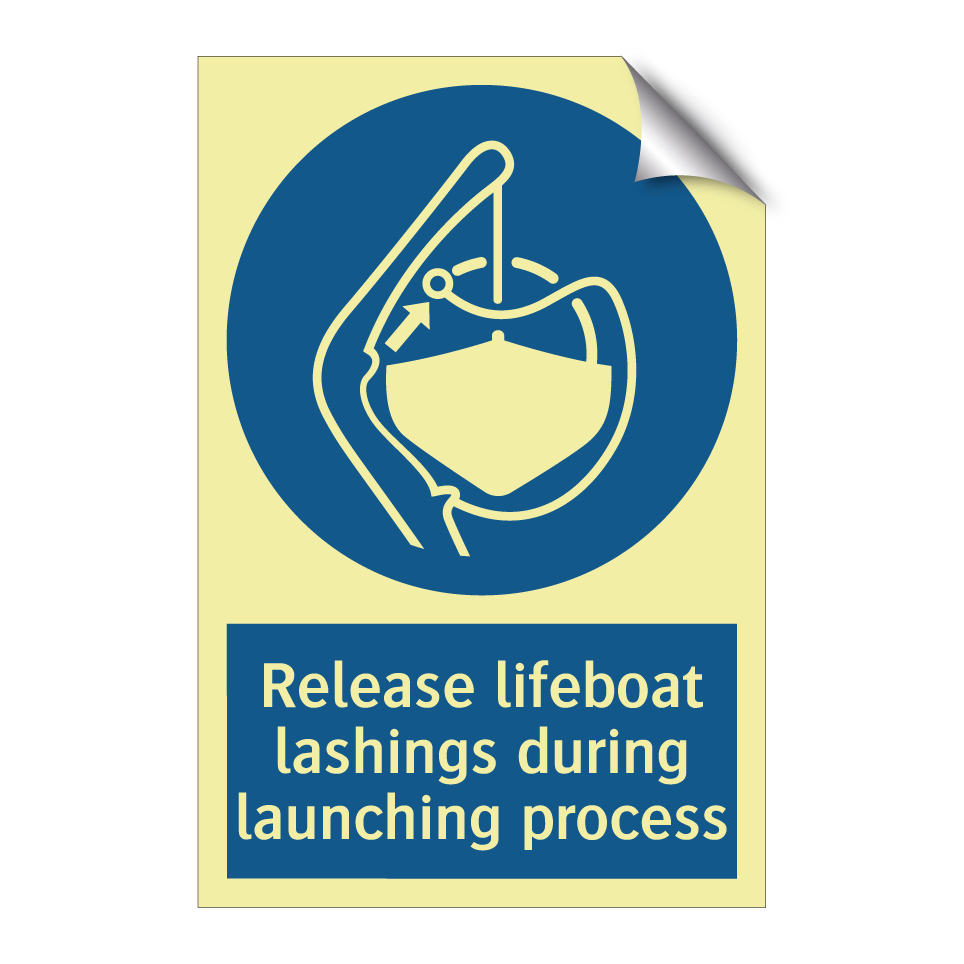 Release lifeboat lashings during launching process