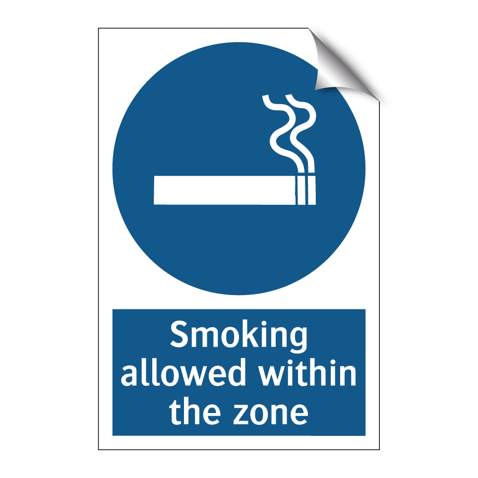 Smoking allowed within the zone