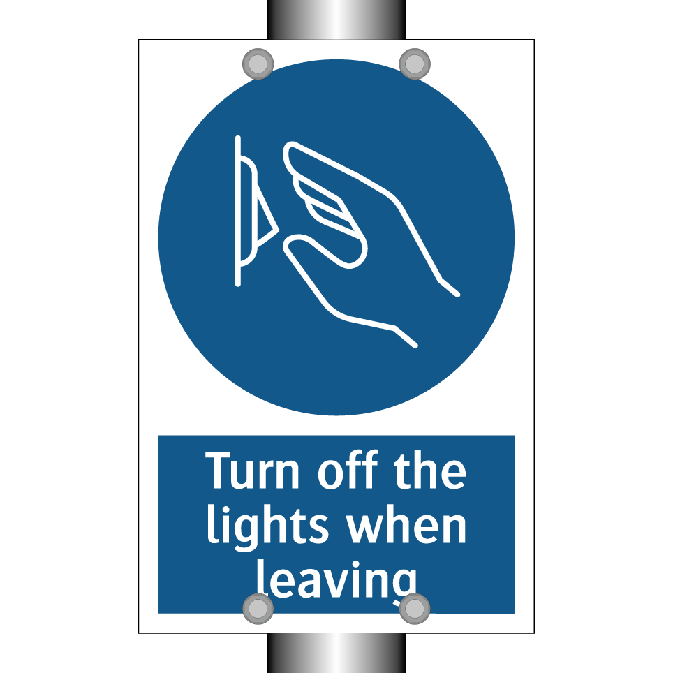 Turn off the lights when leaving