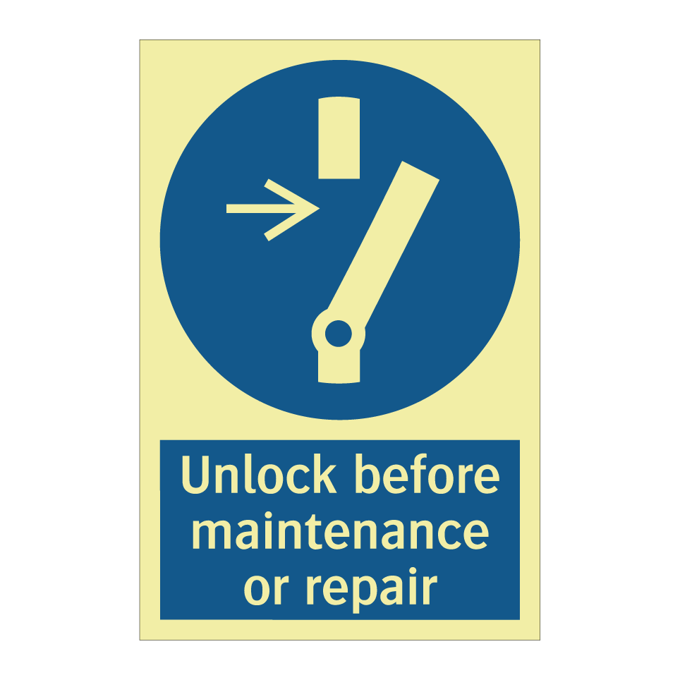 Unlock before maintenance or repair
