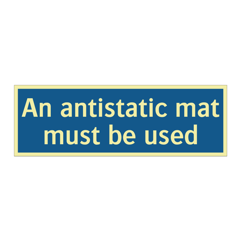 An antistatic mat must be used