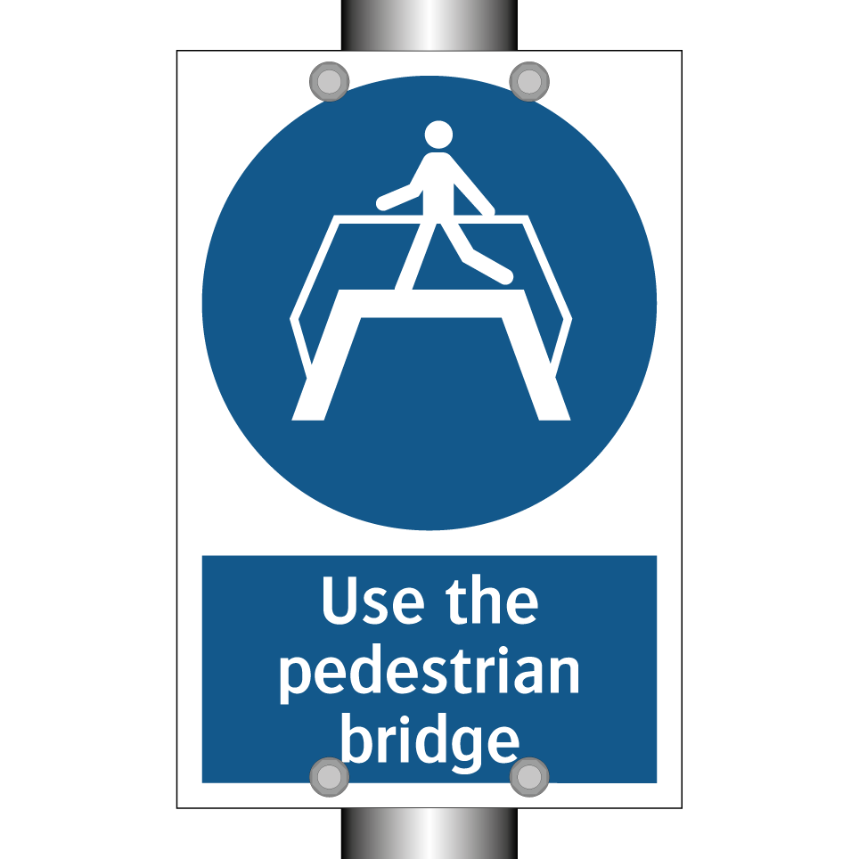 Use the pedestrian bridge