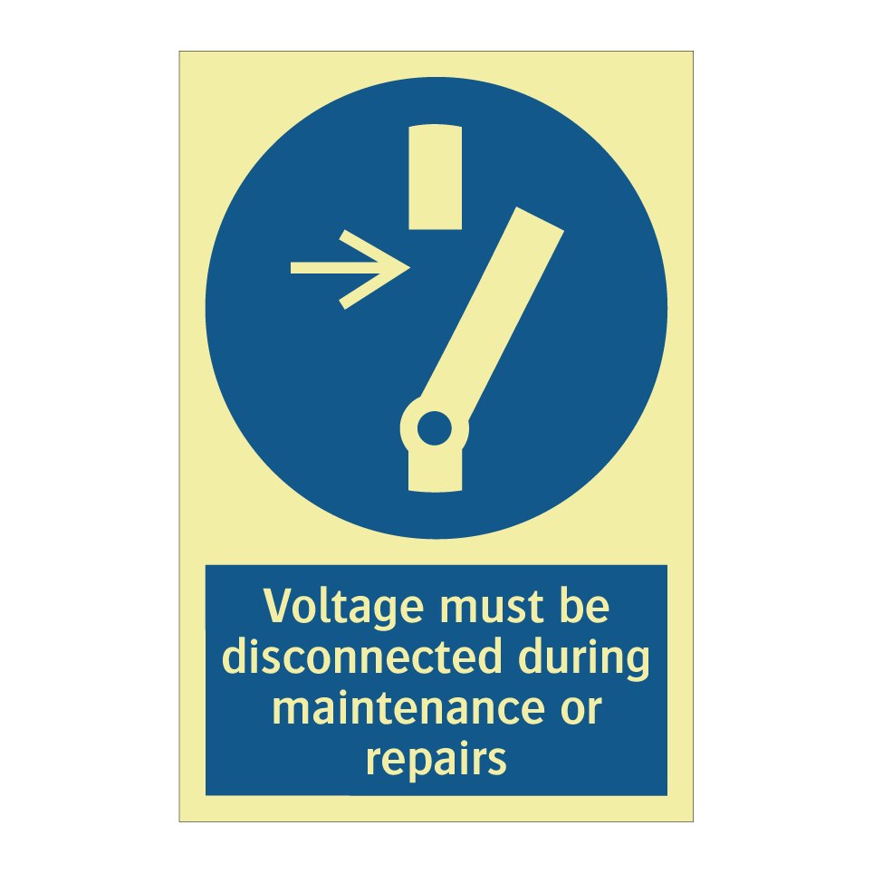 Voltage must be disconnected during maintenance or repairs