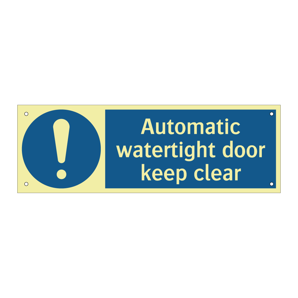 Automatic watertight door keep clear